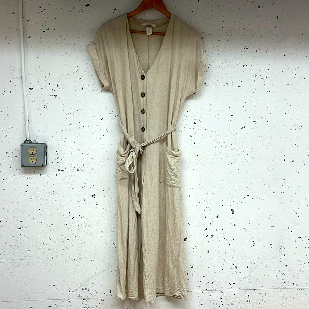 Very cute beige linen romper - H&M - size S